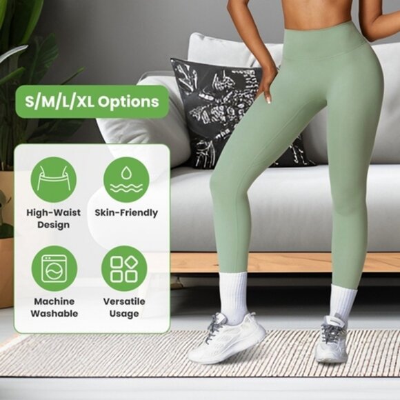 Women\'s High Waist Workout Leggings Tummy Control Compression Yoga Tight Pants - Picture 7 of 8